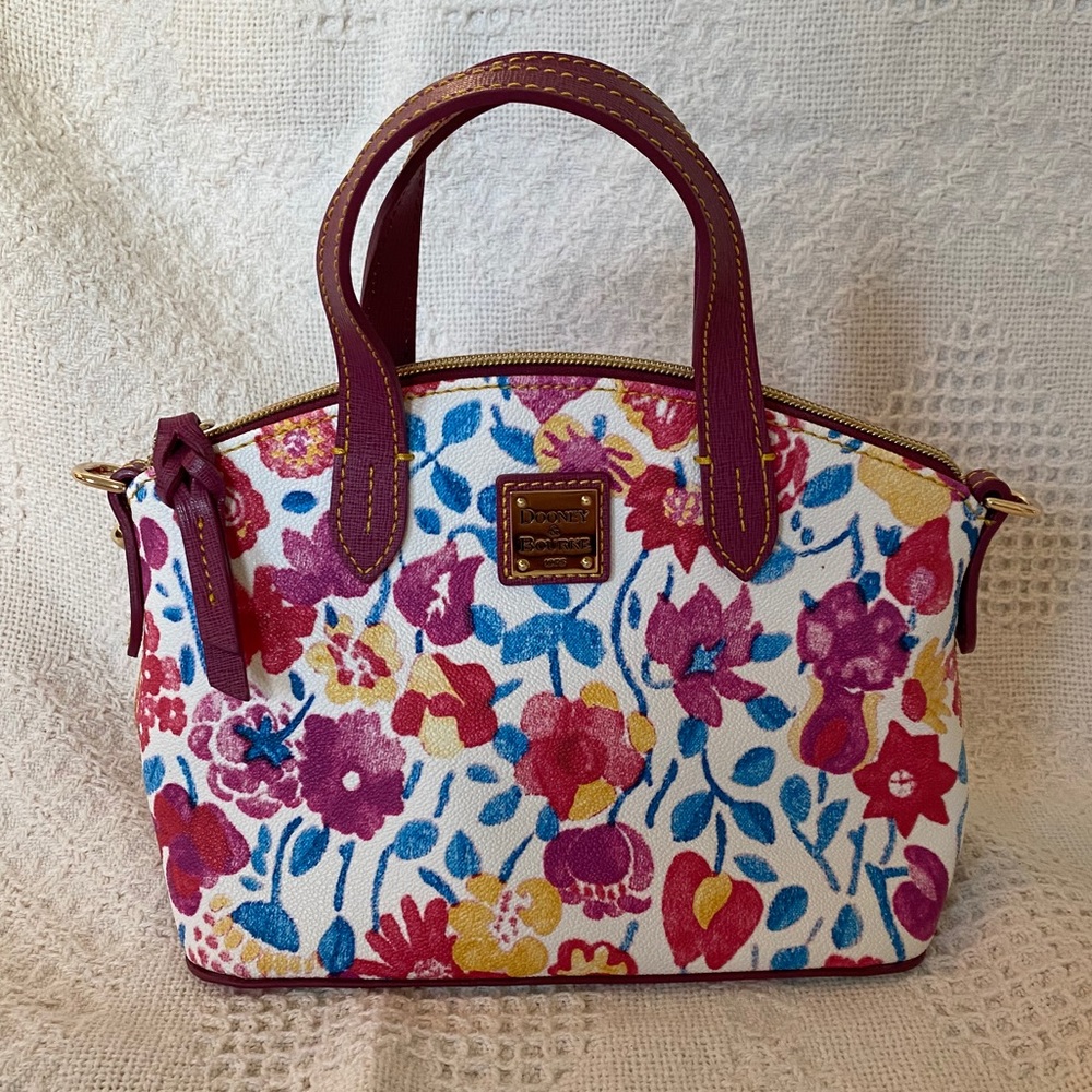 Dooney & Burke white floral ruby bag